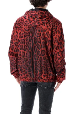 ( New Season ) Dolce & Gabbana Leopard Printed Hooded Jacket - Red -Cheap Vestureo Store 3be984697d8f2c43bc0a33dc36024b2c