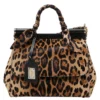 ( New Season ) Dolce & Gabbana Sicily Leopard Printed Medium Tote Bag - Multi