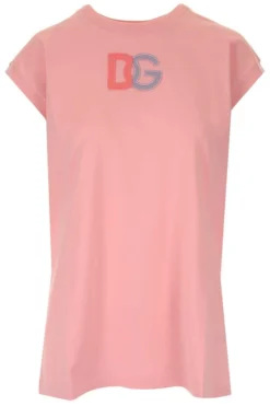 Dolce & Gabbana Logo Patch Crewneck T-Shirt - Pink