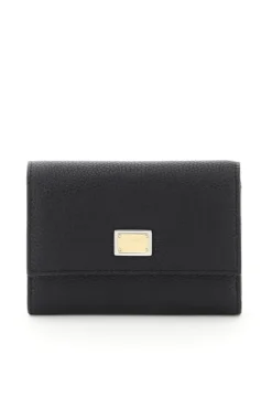 Dolce & Gabbana Small Logo Plaque Compact Wallet - Black