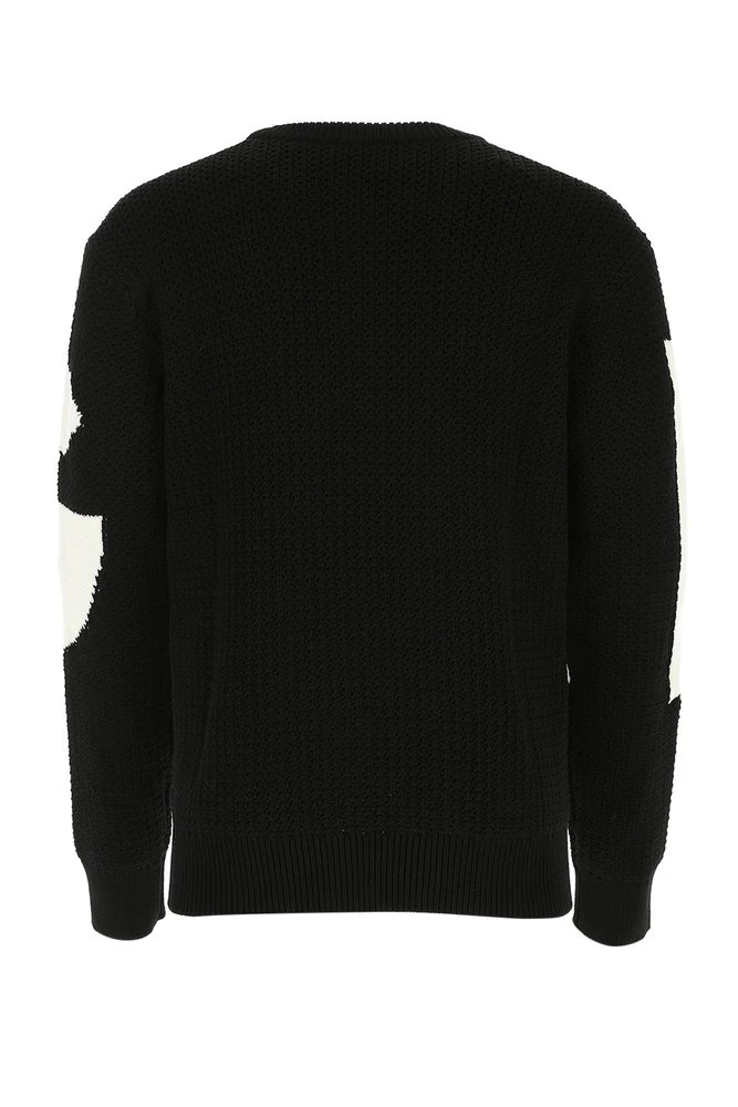 Dolce & Gabbana Logo Intarsia Crewneck Jumper - Black 2 Dolce & Gabbana Logo Intarsia Crewneck Jumper - Black - Image 2