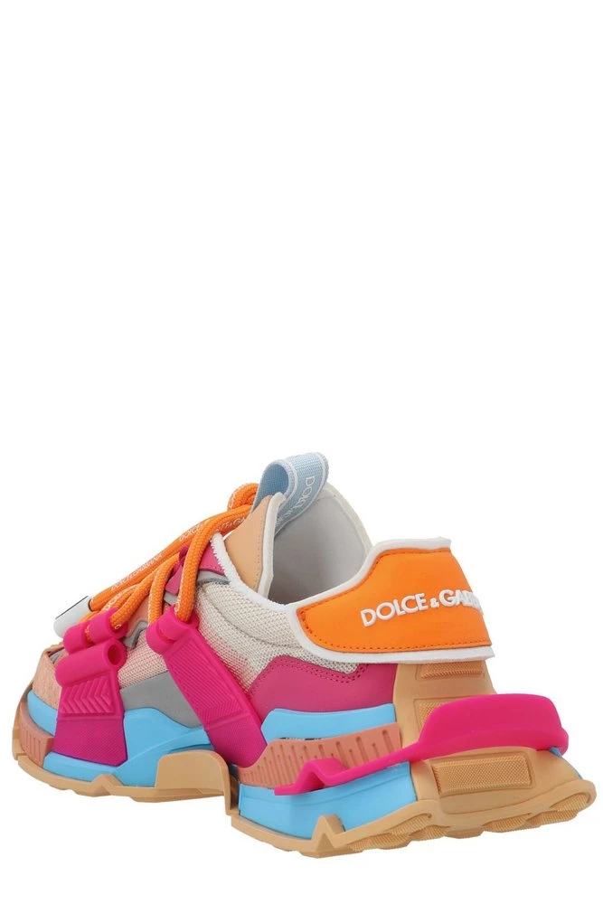 ( New Season ) Dolce & Gabbana Colour Block Lace-Up Sneakers - Multi 2 ( New Season ) Dolce & Gabbana Colour Block Lace-Up Sneakers - Multi - Image 2