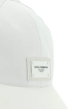 ( New Season ) Dolce & Gabbana Logo Patch Baseball Cap - White -Cheap Vestureo Store 3d44c0a4f9c9ae10d0d2f98d224a2bd1