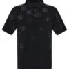 ( New Season ) Dolce & Gabbana Logo Embroidered Buttoned Polo Shirt - Black