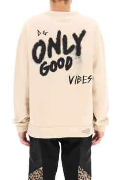 Dolce & Gabbana Graffiti Logo Printed Sweatshirt - Beige -Cheap Vestureo Store 3ec16c7096de82c584ba423f9e1e95d0