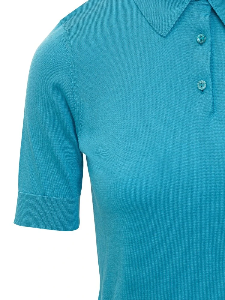 ( New Season ) Dolce & Gabbana Buttoned Polo Shirt - Blue 3 ( New Season ) Dolce & Gabbana Buttoned Polo Shirt - Blue - Image 3