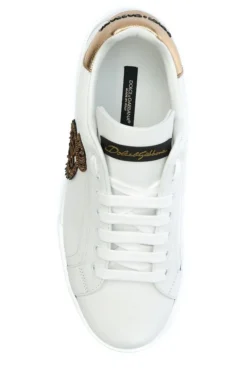 ( New Season ) Dolce & Gabbana Portofino Crest Sneakers - White -Cheap Vestureo Store 3f4bb229c3248504b9a53eaa306c42c0