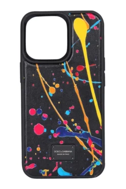 ( New Season ) Dolce & Gabbana Iphone Splash Paint 13 Pro Case - Black