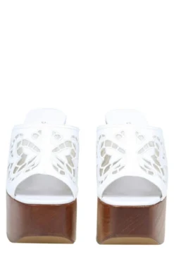 ( New Season ) Dolce & Gabbana DG Logo Platform Mules - White -Cheap Vestureo Store 3f95bb4a47f7b7666c65fae5b7d36397