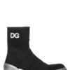 Dolce & Gabbana Log Embroidered Ankle Boots - Black