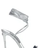 ( New Season ) Dolce & Gabbana Metallic Effect Ankle Strap Sandals - Silver