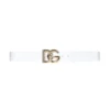 ( New Season ) Dolce & Gabbana Logo Buckle Belt - White
