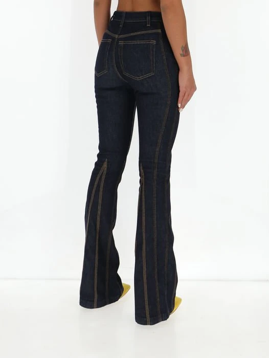 Dolce & Gabbana Logo Plaque Flared Jeans - Blue 4 Dolce & Gabbana Logo Plaque Flared Jeans - Blue - Image 4