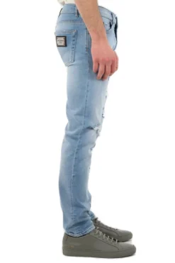 ( New Season ) Dolce & Gabbana Distressed Skinny Jeans - Blue -Cheap Vestureo Store 406e03118333631448462e86a252fe35