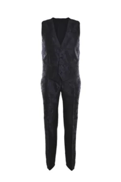 ( New Season ) Dolce & Gabbana Jacquard Three Piece Tailored Suit - Black -Cheap Vestureo Store 40acf3d9074b4f3b147eb5e4d1ef69e5