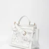 ( New Season ) Dolce & Gabbana Embroidered Large Sicily 62 Soft Tote Bag - White