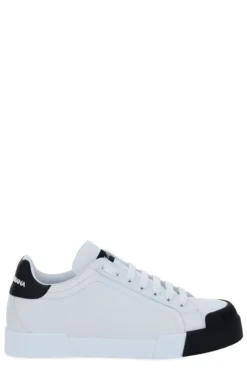 Dolce & Gabbana Portofino Lace-Up Sneakers - White