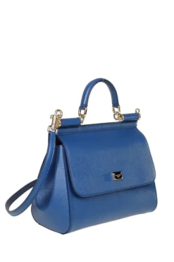 ( New Season ) Dolce & Gabbana Sicily Medium Tote Bag - Blue -Cheap Vestureo Store 4128c626ff78c9bd22620b99151561d2