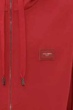 Dolce & Gabbana Logo Patch Drawstring Hoodie - Red -Cheap Vestureo Store 41438b97a65bb56542a3605bdc386161