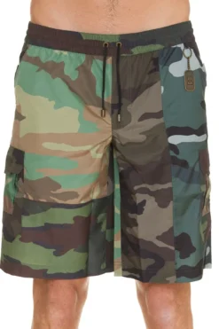 ( New Season ) Dolce & Gabbana Camouflage Printed Swim Shorts - Multi