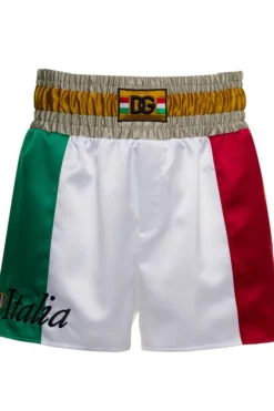( New Season ) Dolce & Gabbana DG Patch Satin Shorts - Multi