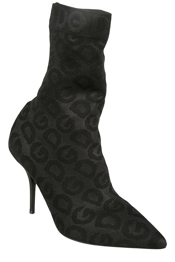 Dolce & Gabbana Monogram Pumped Ankle Boots - Black 2 Dolce & Gabbana Monogram Pumped Ankle Boots - Black - Image 2