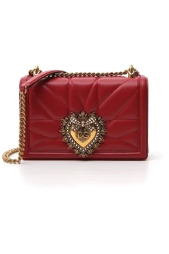 ( New Season ) Dolce & Gabbana Medium Devotion Shoulder Bag - Red