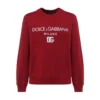 ( New Season ) Dolce & Gabbana Logo Printed Sweatshirt - Red