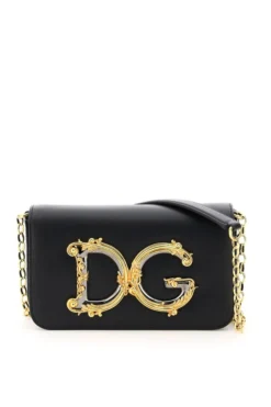 Cheap Vestureo Store 25 ( New Season ) Dolce & Gabbana DG Girls Chain Crossbody Bag - Black