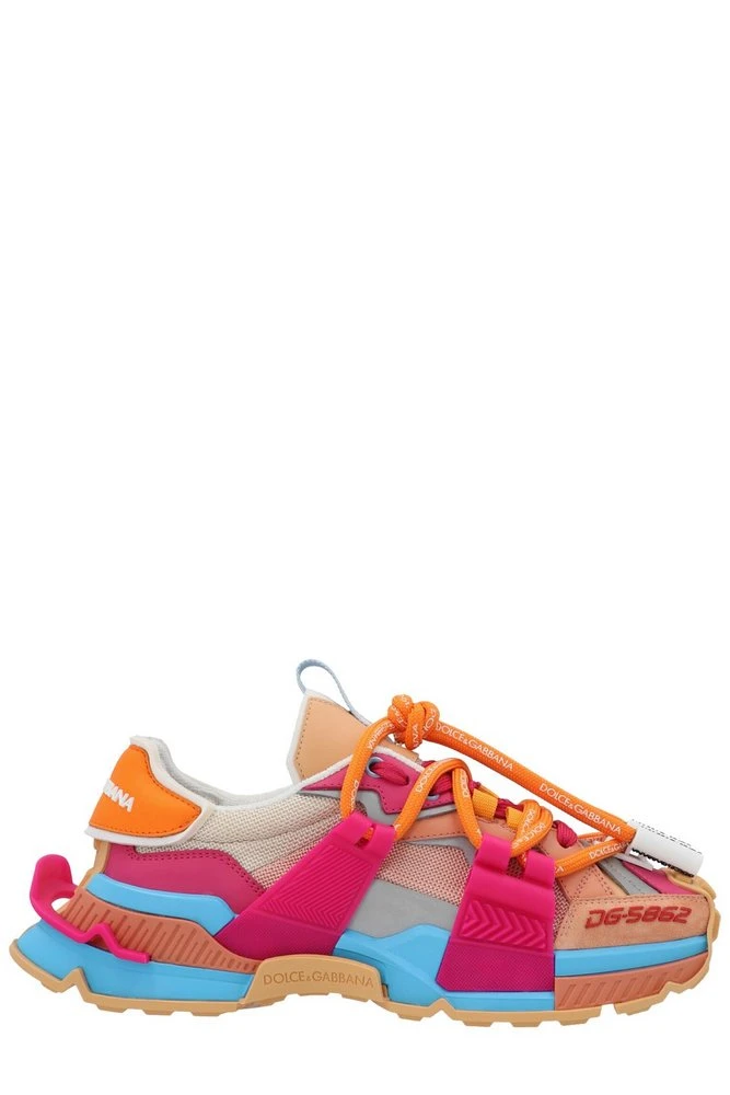( New Season ) Dolce & Gabbana Colour Block Lace-Up Sneakers - Multi 1 ( New Season ) Dolce & Gabbana Colour Block Lace-Up Sneakers - Multi