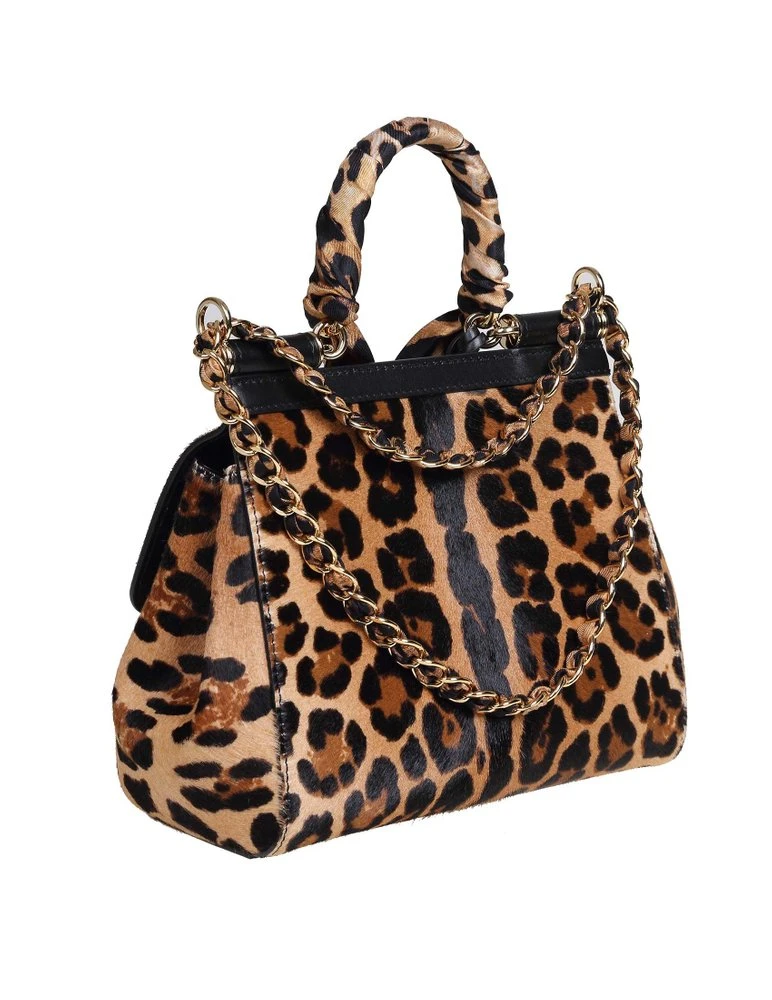 ( New Season ) Dolce & Gabbana Leopard Printed Small Sicily Bag - Multi 2 ( New Season ) Dolce & Gabbana Leopard Printed Small Sicily Bag - Multi - Image 2