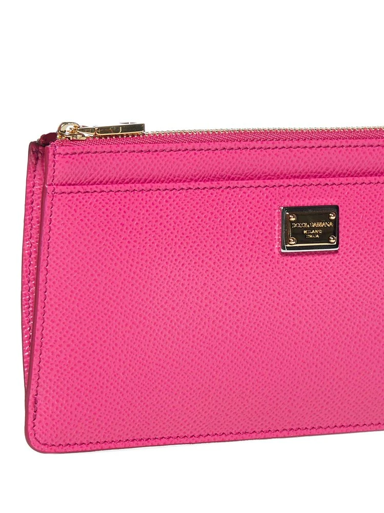 ( New Season ) Dolce & Gabbana Logo Plaque Zipped Cardholder - Pink 4 ( New Season ) Dolce & Gabbana Logo Plaque Zipped Cardholder - Pink - Image 4