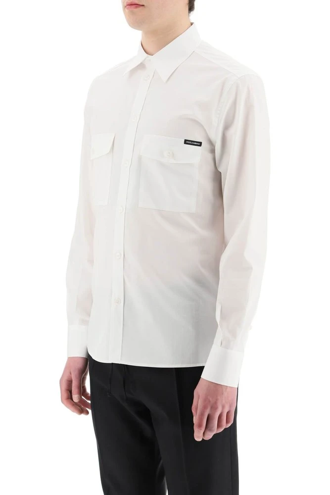 ( New Season ) Dolce & Gabbana Chest Pocket Shirt - White 4 ( New Season ) Dolce & Gabbana Chest Pocket Shirt - White - Image 4