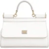 ( New Season ) Dolce & Gabbana Sicily Foldover Small Tote Bag - White