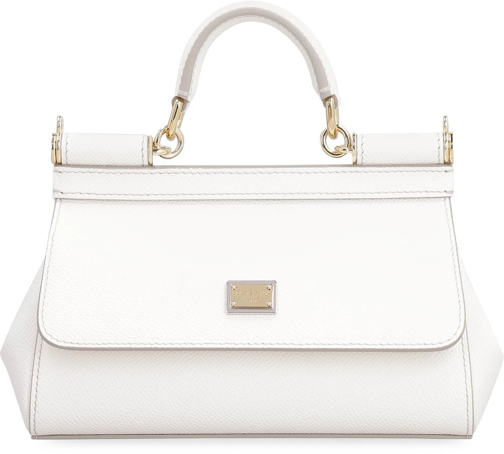 ( New Season ) Dolce & Gabbana Sicily Foldover Small Tote Bag - White 1 ( New Season ) Dolce & Gabbana Sicily Foldover Small Tote Bag - White