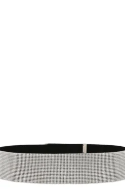 ( New Season ) Dolce & Gabbana Embellished Belt - Silver