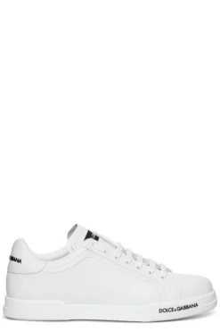Dolce & Gabbana Portofino Lace-Up Sneakers - White