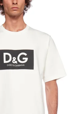 Dolce & Gabbana Logo Printed Crewneck T-Shirt - White -Cheap Vestureo Store 451dc04e90a80ac7996720f5130a929e