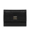 ( New Season ) Dolce & Gabbana Small Logo Plaque Compact Wallet - Black