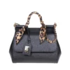 ( New Season ) Dolce & Gabbana Scarf Embellished Medium Sicily Bag - Black