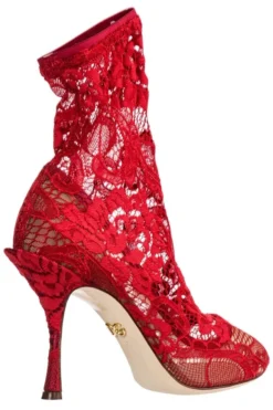 Dolce & Gabbana Lace Sock Boots - Red -Cheap Vestureo Store 4546c79eb8961e813cc8381123b47a36