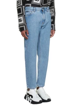 ( New Season ) Dolce & Gabbana Logo Patch Cropped Jeans - Blue -Cheap Vestureo Store 456cef4870e9f6cc02b3c89fb3f94dfb