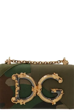 ( New Season ) Dolce & Gabbana Logo Plaque Chained Crossbody Bag - Multi