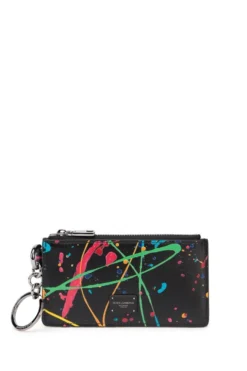 ( New Season ) Dolce & Gabbana Printed Logo Patch Cardholder - Multi