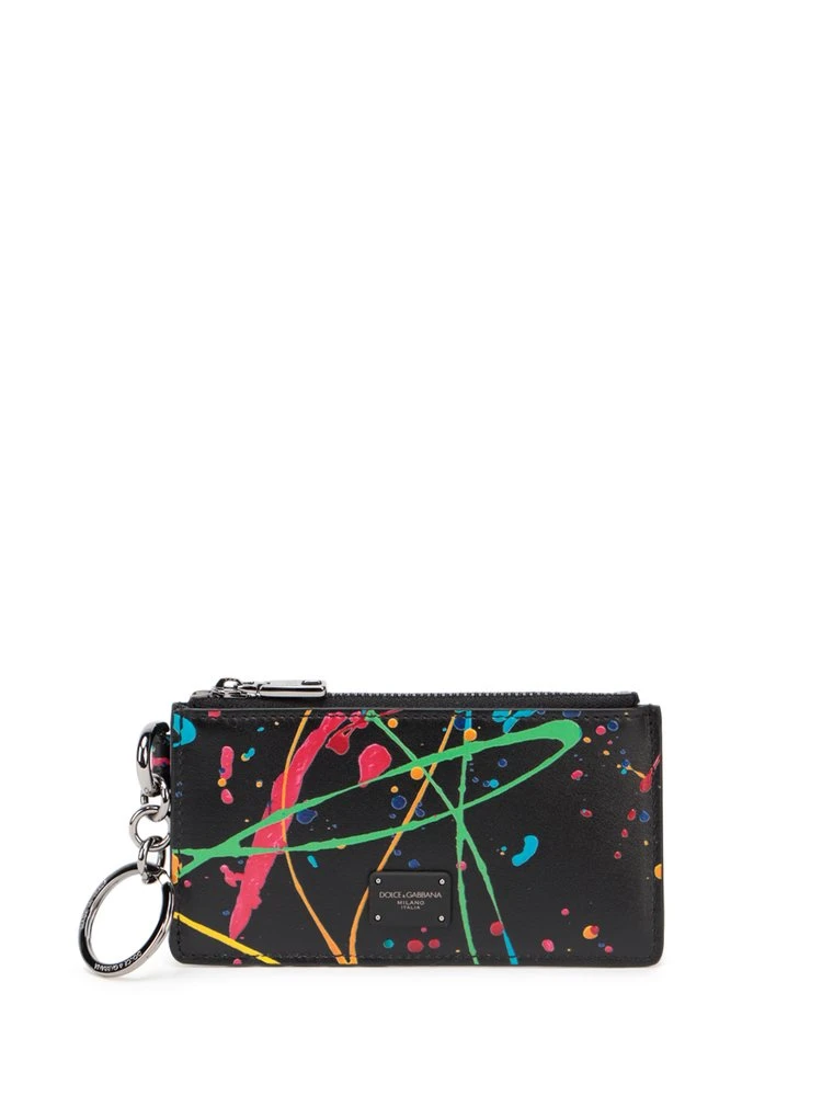 ( New Season ) Dolce & Gabbana Printed Logo Patch Cardholder - Multi 1 ( New Season ) Dolce & Gabbana Printed Logo Patch Cardholder - Multi