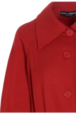 Dolce & Gabbana Belted Mid-Length Trench Coat - Red -Cheap Vestureo Store 45b94542e6e352e861f91946bc81eb28