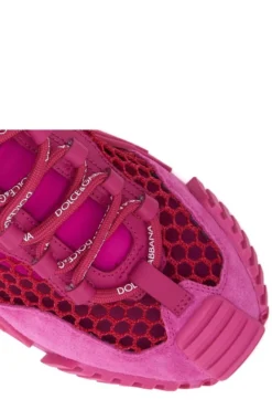 ( New Season ) Dolce & Gabbana Mesh Lace-Up Sneakers - Pink -Cheap Vestureo Store 45e2579784920267d8dc5dd99ec3d043