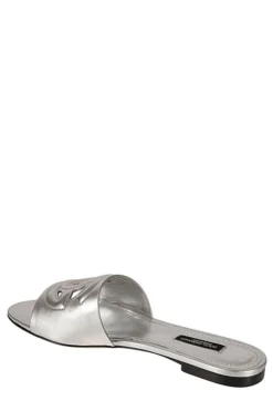( New Season ) Dolce & Gabbana DG Slide Sandals - Silver -Cheap Vestureo Store 46435299f3f24998e8b7cf8c4dbde1d7