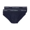 ( New Season ) Dolce & Gabbana 2 Pack Logo Detailed Briefs - Navy