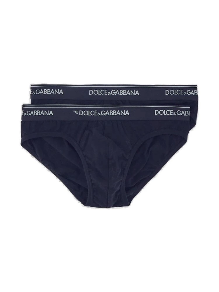 ( New Season ) Dolce & Gabbana 2 Pack Logo Detailed Briefs - Navy 1 ( New Season ) Dolce & Gabbana 2 Pack Logo Detailed Briefs - Navy
